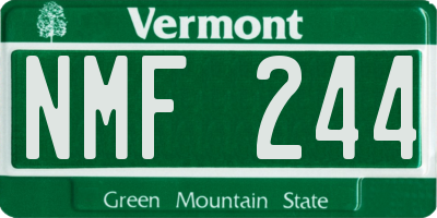 VT license plate NMF244
