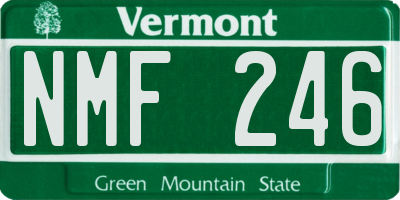 VT license plate NMF246