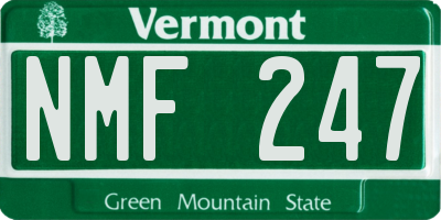 VT license plate NMF247