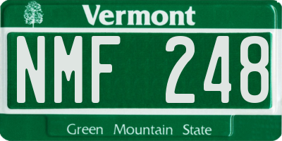 VT license plate NMF248