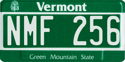 VT license plate NMF256