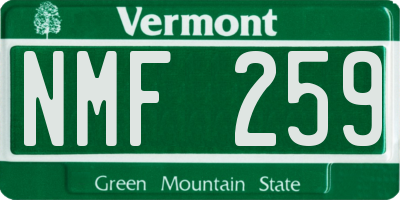 VT license plate NMF259