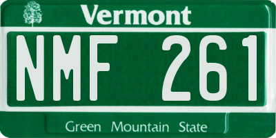 VT license plate NMF261