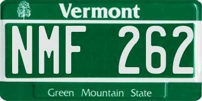 VT license plate NMF262