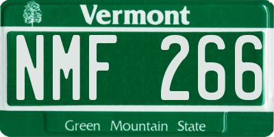 VT license plate NMF266