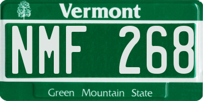 VT license plate NMF268