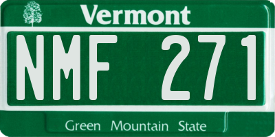 VT license plate NMF271