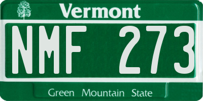 VT license plate NMF273