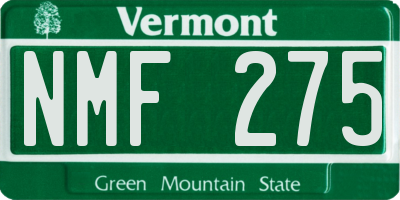 VT license plate NMF275