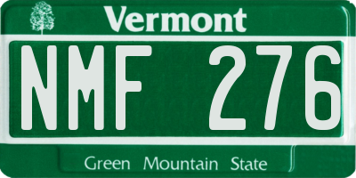 VT license plate NMF276