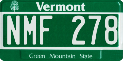 VT license plate NMF278