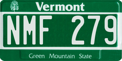 VT license plate NMF279