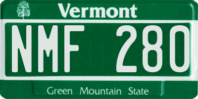 VT license plate NMF280