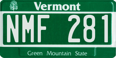 VT license plate NMF281