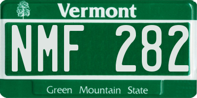 VT license plate NMF282