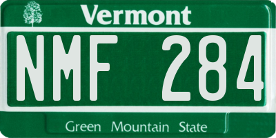 VT license plate NMF284