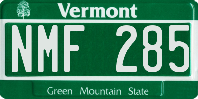 VT license plate NMF285
