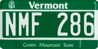 VT license plate NMF286