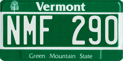VT license plate NMF290
