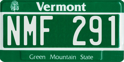 VT license plate NMF291