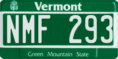 VT license plate NMF293
