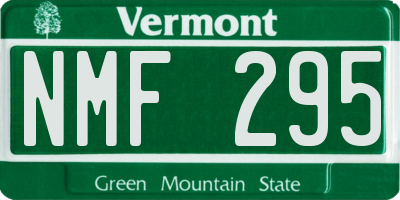 VT license plate NMF295