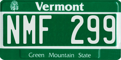 VT license plate NMF299