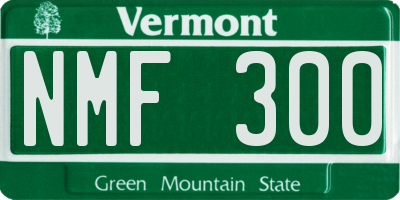 VT license plate NMF300