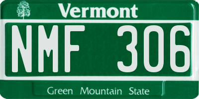VT license plate NMF306