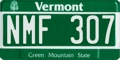 VT license plate NMF307