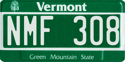 VT license plate NMF308