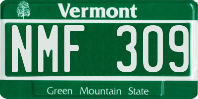 VT license plate NMF309