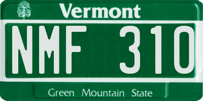 VT license plate NMF310
