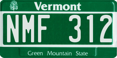 VT license plate NMF312