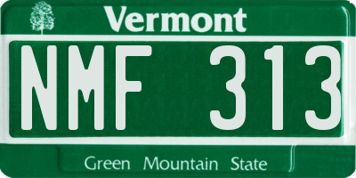 VT license plate NMF313