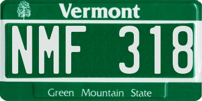 VT license plate NMF318