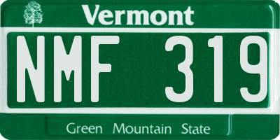 VT license plate NMF319