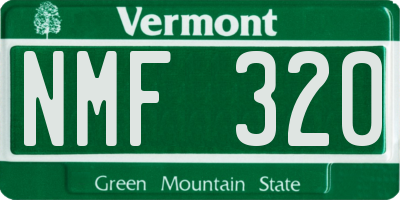 VT license plate NMF320