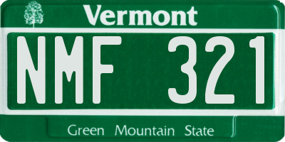 VT license plate NMF321