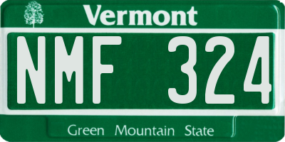 VT license plate NMF324
