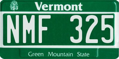 VT license plate NMF325