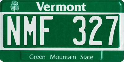VT license plate NMF327