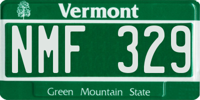 VT license plate NMF329