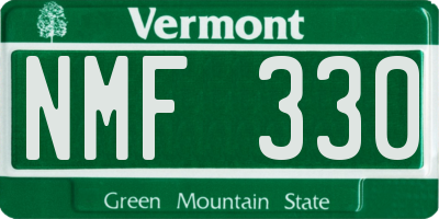 VT license plate NMF330