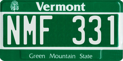 VT license plate NMF331