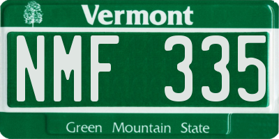 VT license plate NMF335