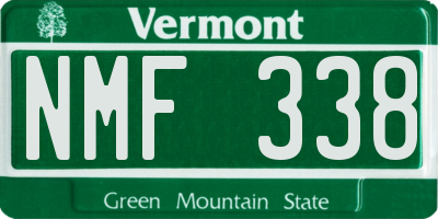 VT license plate NMF338