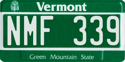 VT license plate NMF339