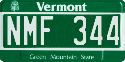 VT license plate NMF344