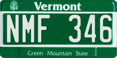 VT license plate NMF346